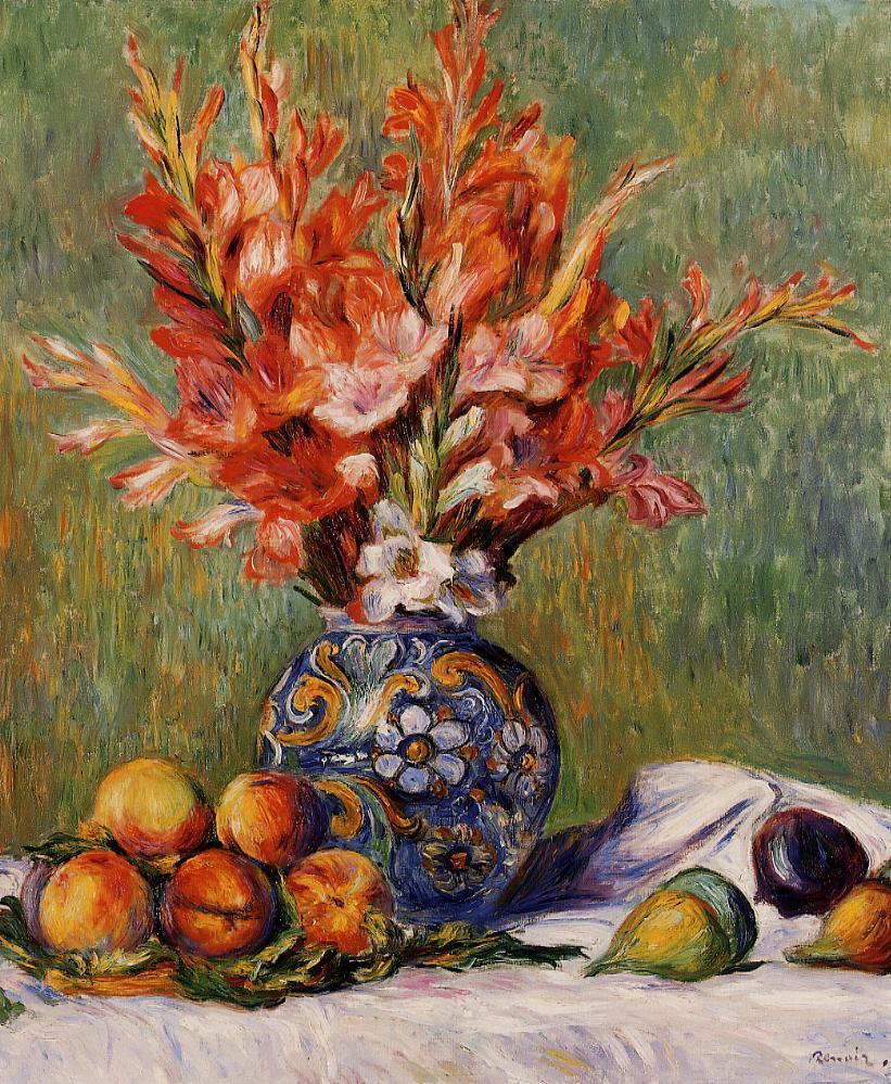 Flowers and Fruit - Pierre-Auguste Renoir painting on canvas